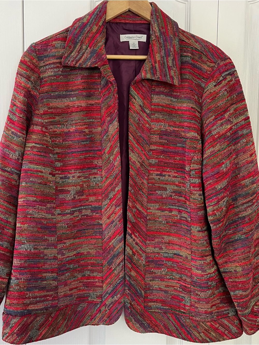 Coldwater Creek Women’s Tapestry Open Blazer Size 1X vibrant colors